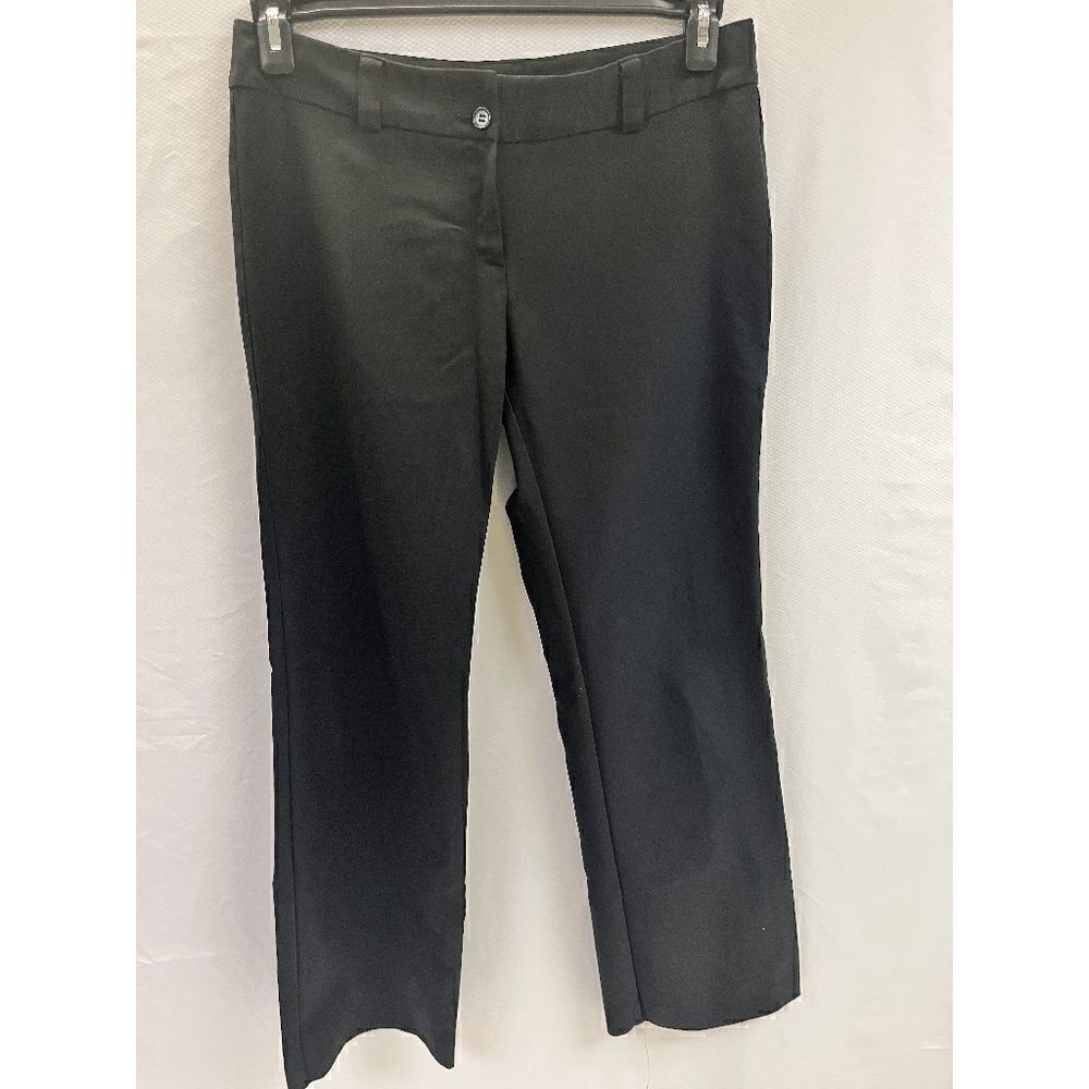 Womens Mid-rise Flat Front Chino Dress Pants Black Size 17.5 inches